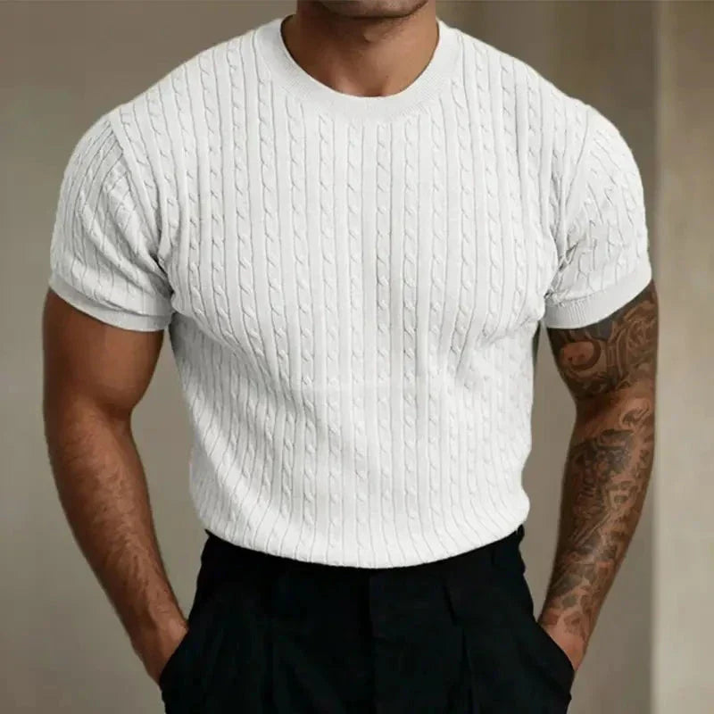 Claudio - T-shirt in Gequiltede Stof