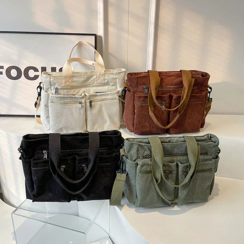 Corinna - Velvet Ribbed Handbag