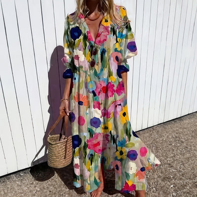 Odessa - Boho Bloemen Overhemd Jurk