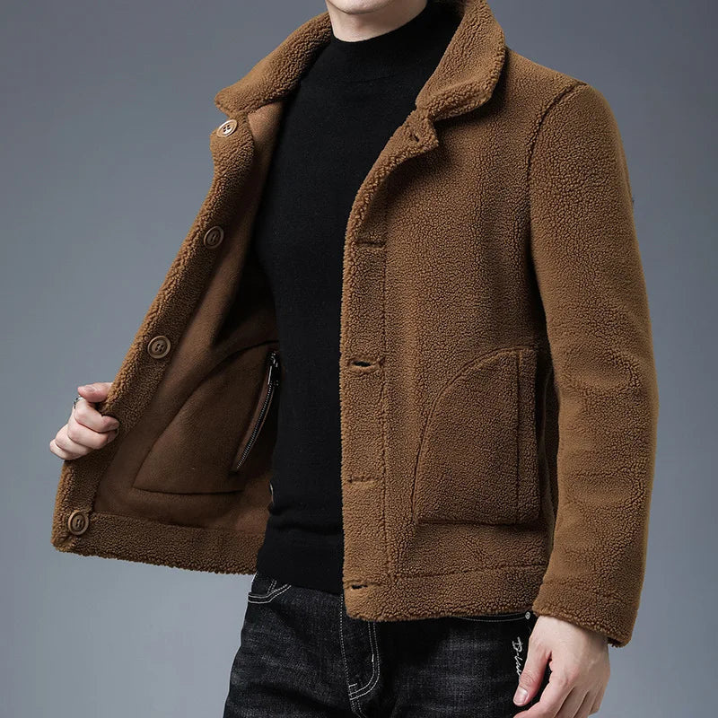 Gianni - Luxe Leren Jas van Schapenwol