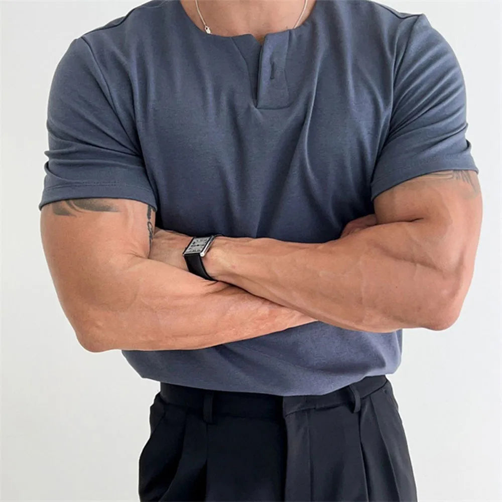 Elevate - Henley Premium met Knopen