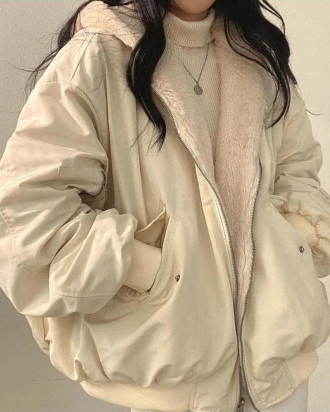 Erica - Oversized Jas met Zachte Kraag